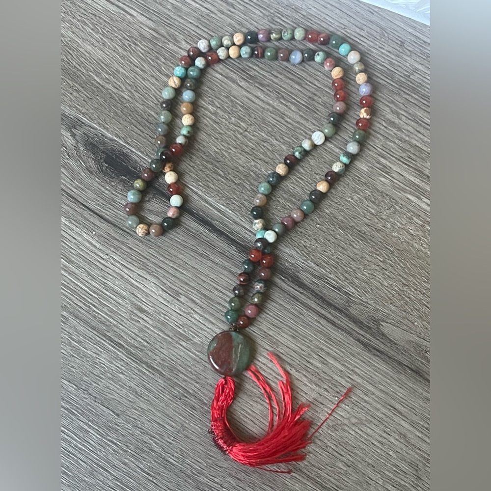 Ágata mala beads necklace